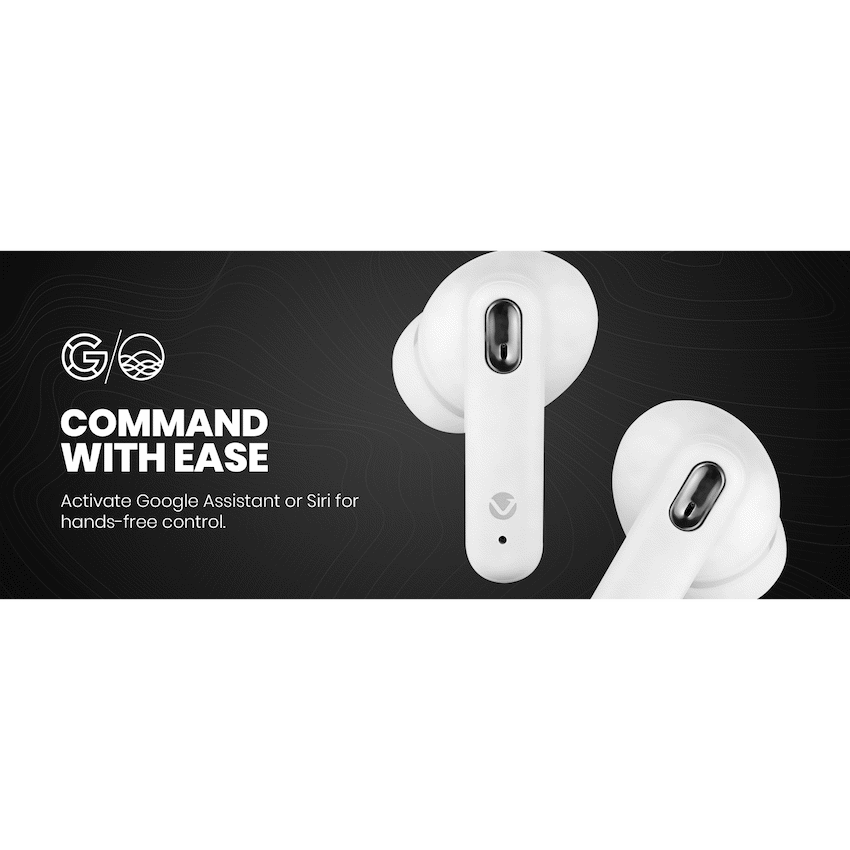 Volkano Pulse Series True Wireless Earphones with Charging Case - White