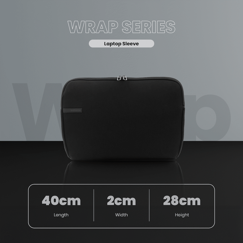 Volkano Wrap Series Laptop Sleeve 15.6" - Black