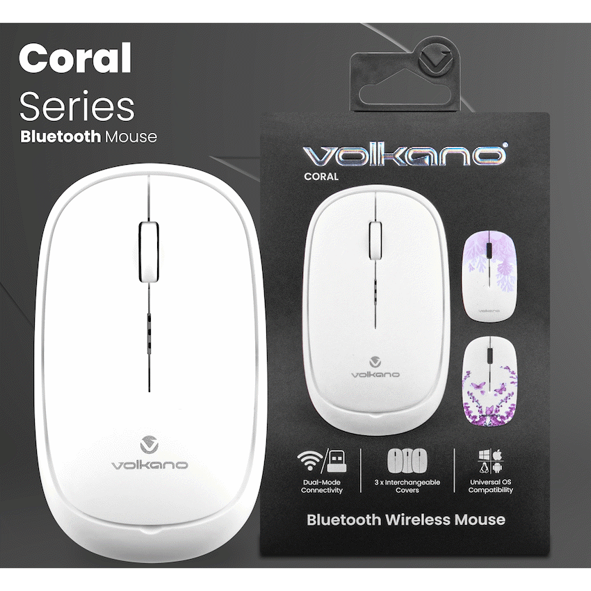 Volkano Coral series Bluetooth Wireless Mouse - White