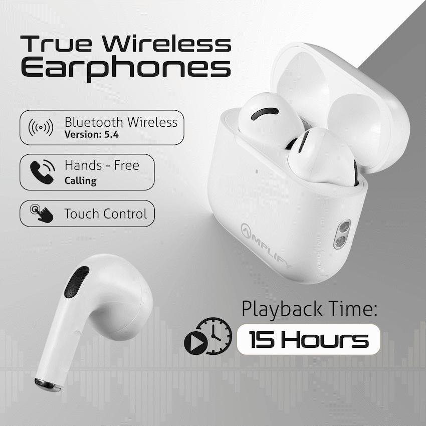Amplify Astro 2 Series True Wireless Earphones - White