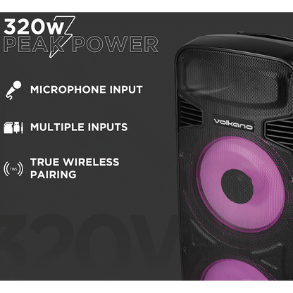 Volkano Olympian Series Dual 15" Party Speaker - Black