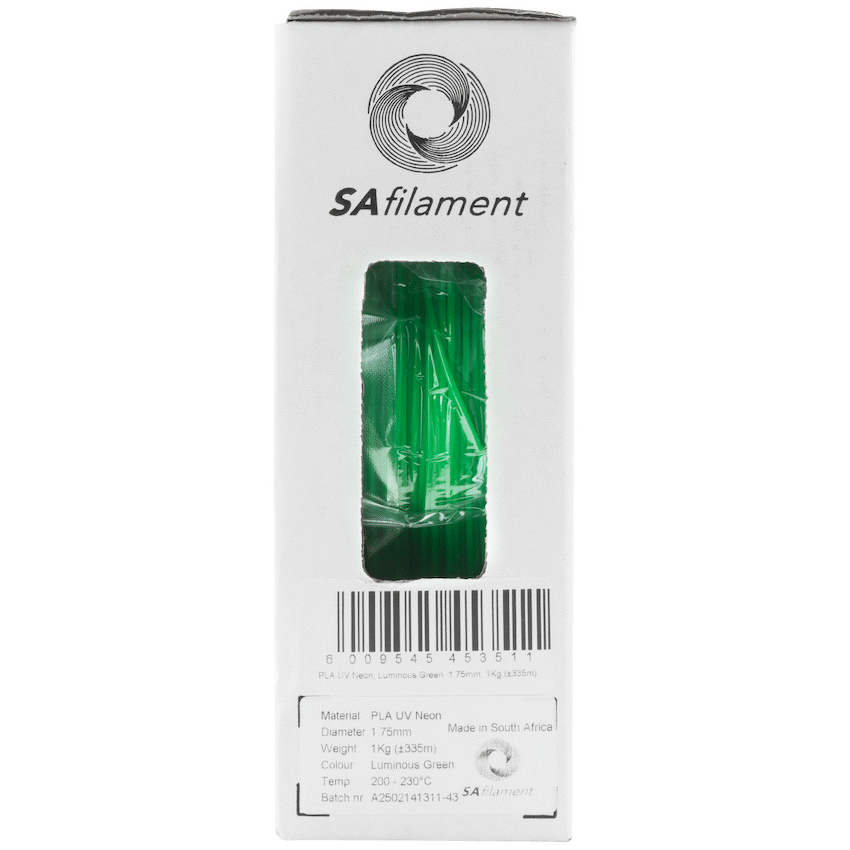 SA Filament PLA UV Neon Filament 1kg -  Luminous Green