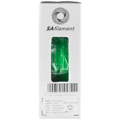 SA Filament PLA UV Neon Filament 1kg -  Luminous Green
