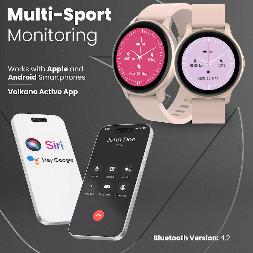 Volkano Active Tech Trend series Watch with heart rate monitor - Gold