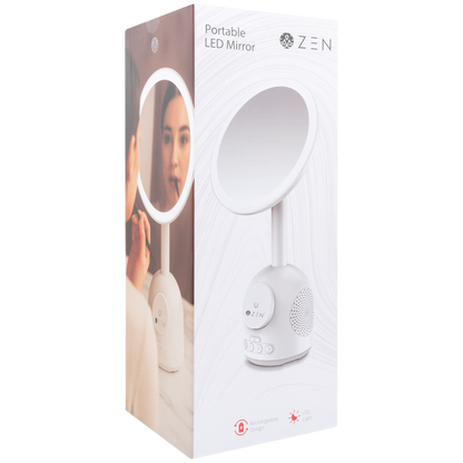 ZEN Unify Series Wireless Phone Charger with Bluetooth Speaker and Mirror - White