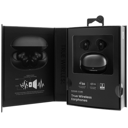Volkano Sugar-Cube Active Noise Cancelling True Wireless Earphones - Black