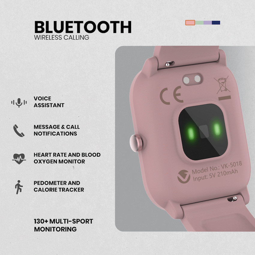 Volkano Vivo Series Kids Smart Watch - Pastel Pink