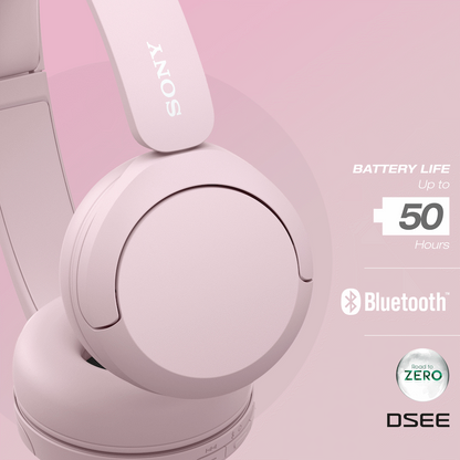 Sony WH-CH520 (Pink) Bluetooth On-Ear Headphones