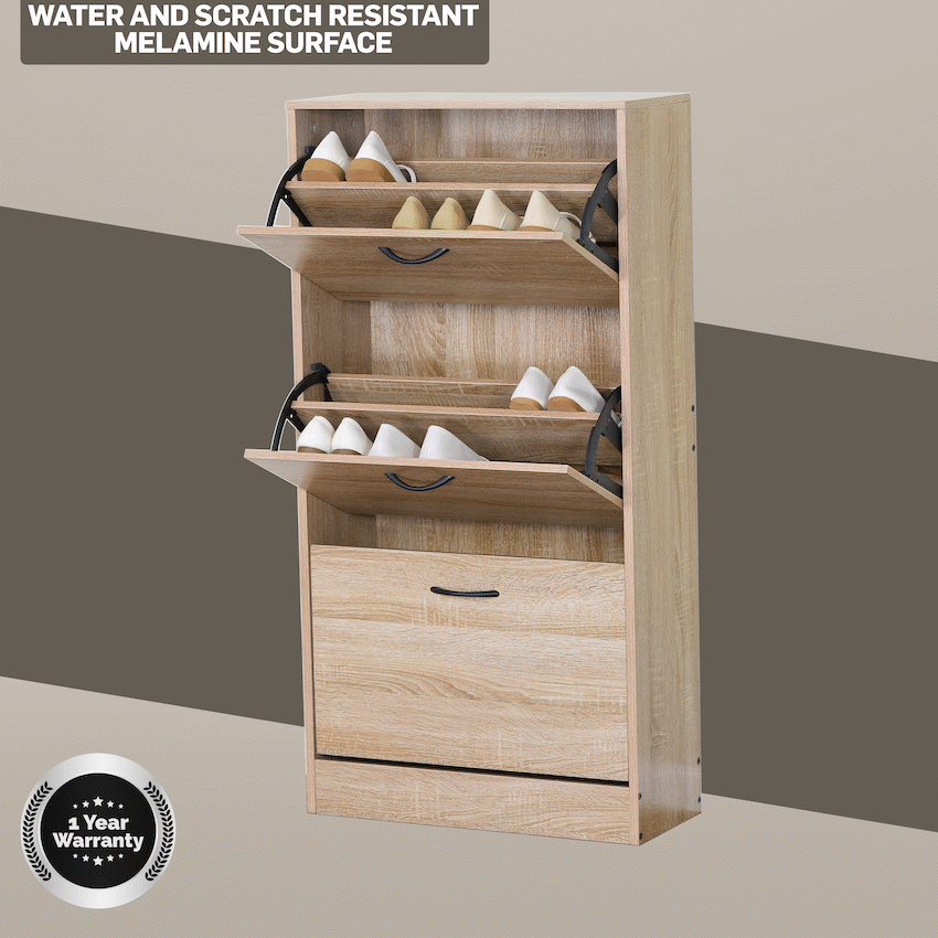Everfurn Tamar Shoe Cabinet - Small - Oak