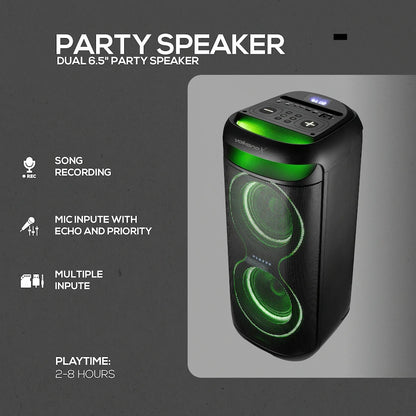 VolkanoX VXP200 Dual 6.5" Party Speaker  - Black