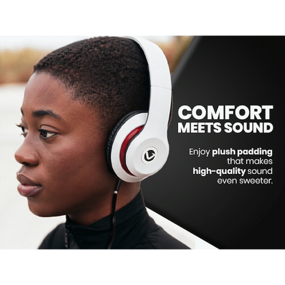 Volkano Falcon Series Headphones with Microphone - White