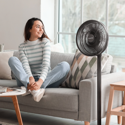 Elektra 30cm Stand Fan - Black