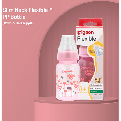 Pigeon Flexible Bottle STD Neck - Pink - 120ml