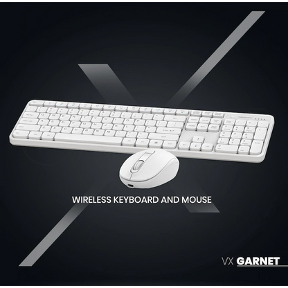 VolkanoX Garnet Bluetooth Wireless Keyboard and Mouse Combo - White