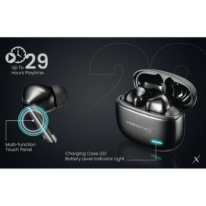 VolkanoX VXT200S Hybrid ANC TWS Earphones - Black