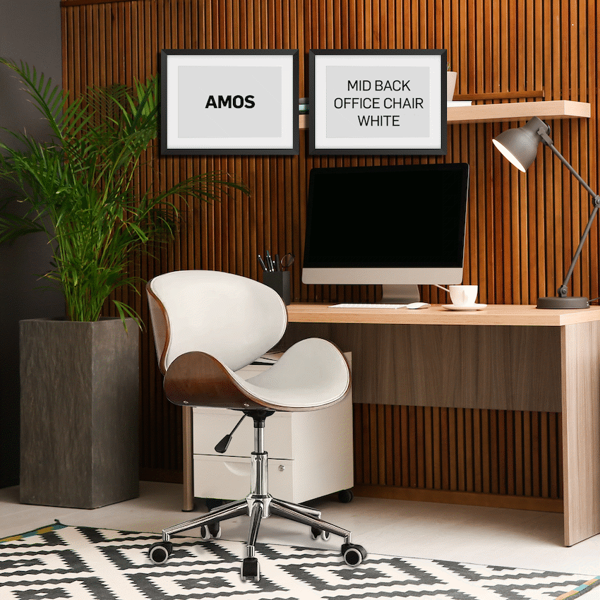 Amos Mid Back Office Chair - White