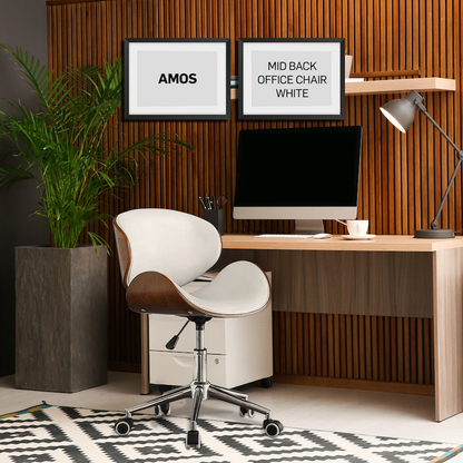 Amos Mid Back Office Chair - White