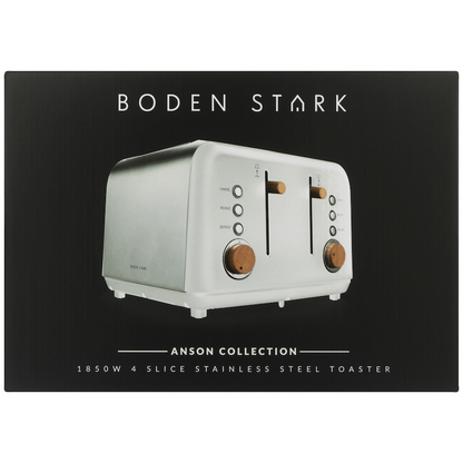 Boden Stark Anson Collection 4 Slice SS Toaster White