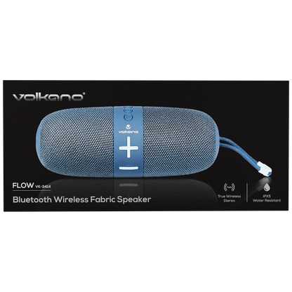 Volkano Flow Series Portable Bluetooth Speaker - Blue with Blue Buttons