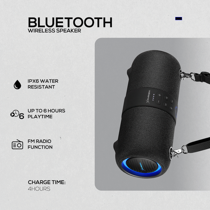 VolkanoX Python Series Bluetooth Speaker - Black