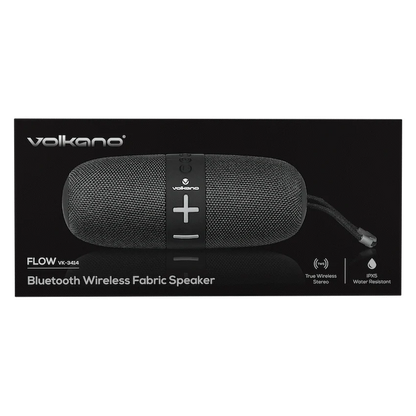 Volkano Flow Series Portable Bluetooth Speaker - Black with Grey Buttons