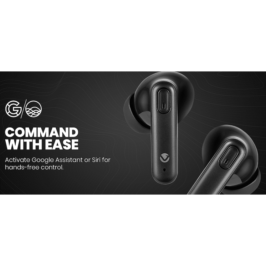 Volkano Pulse Series True Wireless Earphones with Charging Case - Black