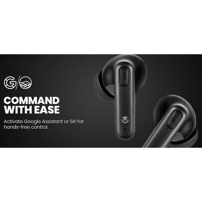 Volkano Pulse Series True Wireless Earphones with Charging Case - Black