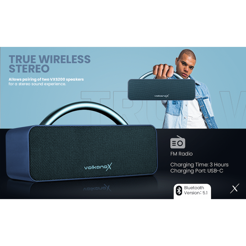 Volkano X VXS200 Portable Bluetooth Speaker  - Blue