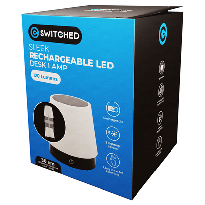 Switched Sleek Series Rechargeable LED Desk Lamp