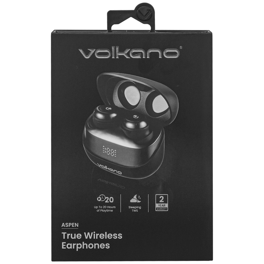 Volkano Aspen True Wireless Earphones - Black
