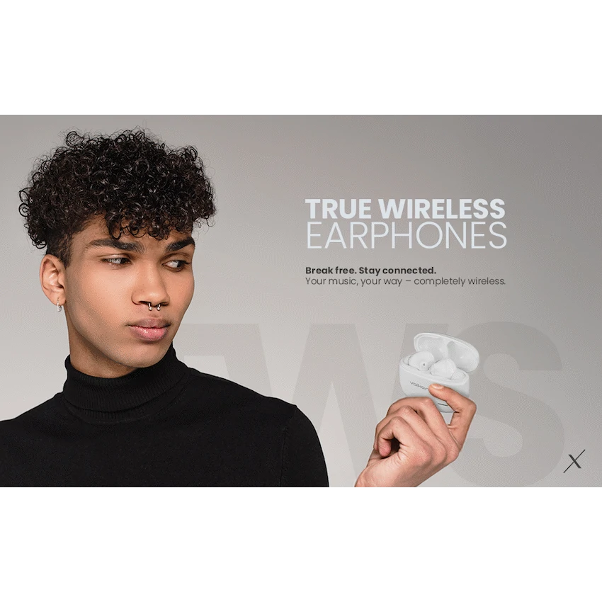 VolkanoX VXT200S Hybrid ANC TWS Earphones - White