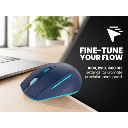 Volkano Chrome Series Wireless Mouse - Blue
