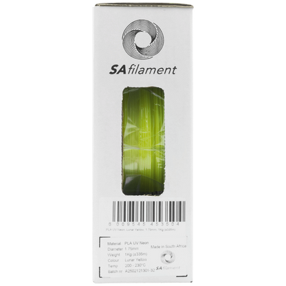 SA Filament PLA UV Neon Filament 1kg -  Lunar Yellow