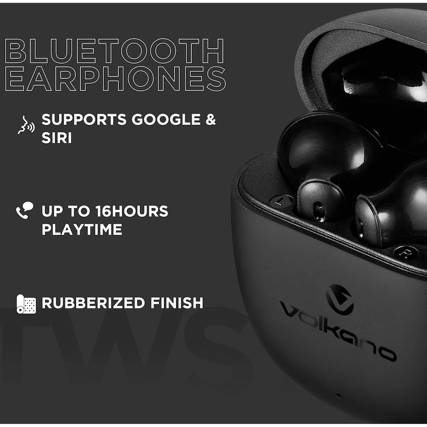 Volkano Sleek Series TWS Earphones - Black