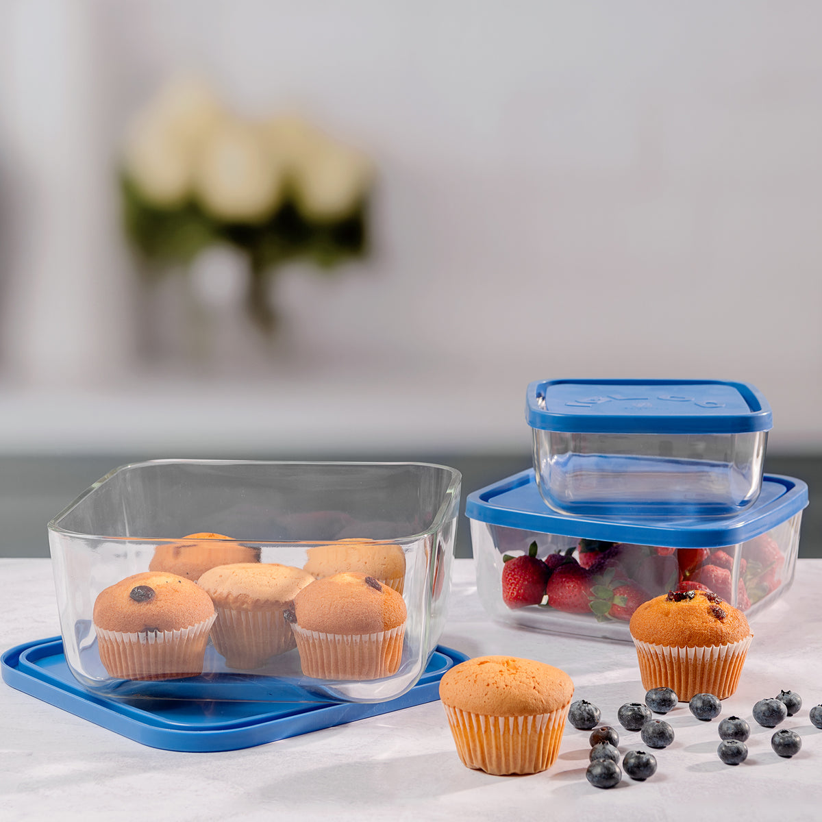 Borgonovo Igloo Square 3pc Set Blue