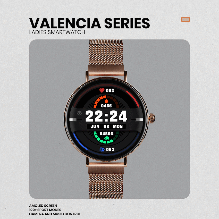 Volkano Valencia Series Ladies Smart Watch - Rose Gold