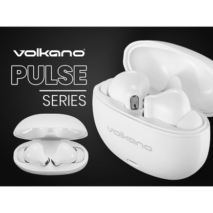 Volkano Pulse Series True Wireless Earphones with Charging Case - White