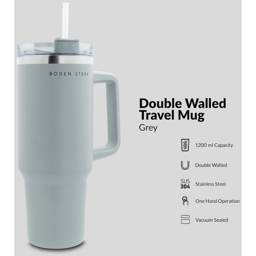 Boden Stark 1200ml Travel Mug - Grey