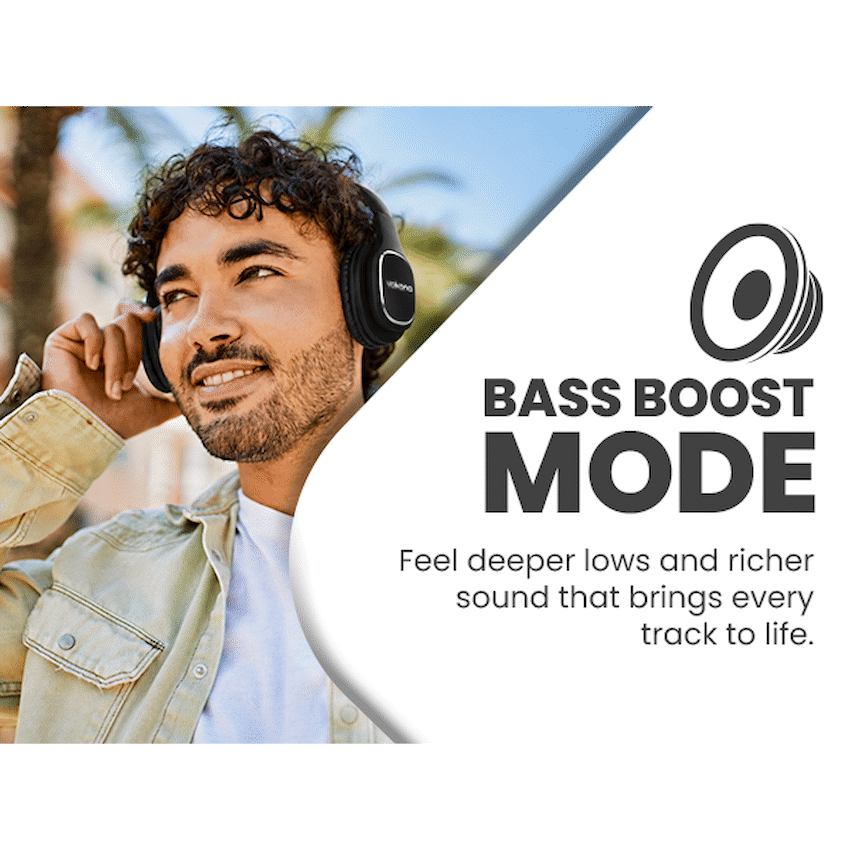 Volkano Phonic Series Bluetooth Full Size Headphones - Black