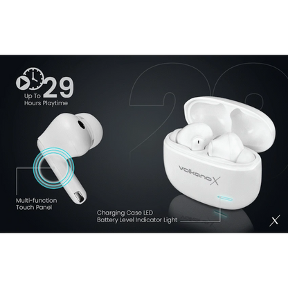 VolkanoX VXT200S Hybrid ANC TWS Earphones - White