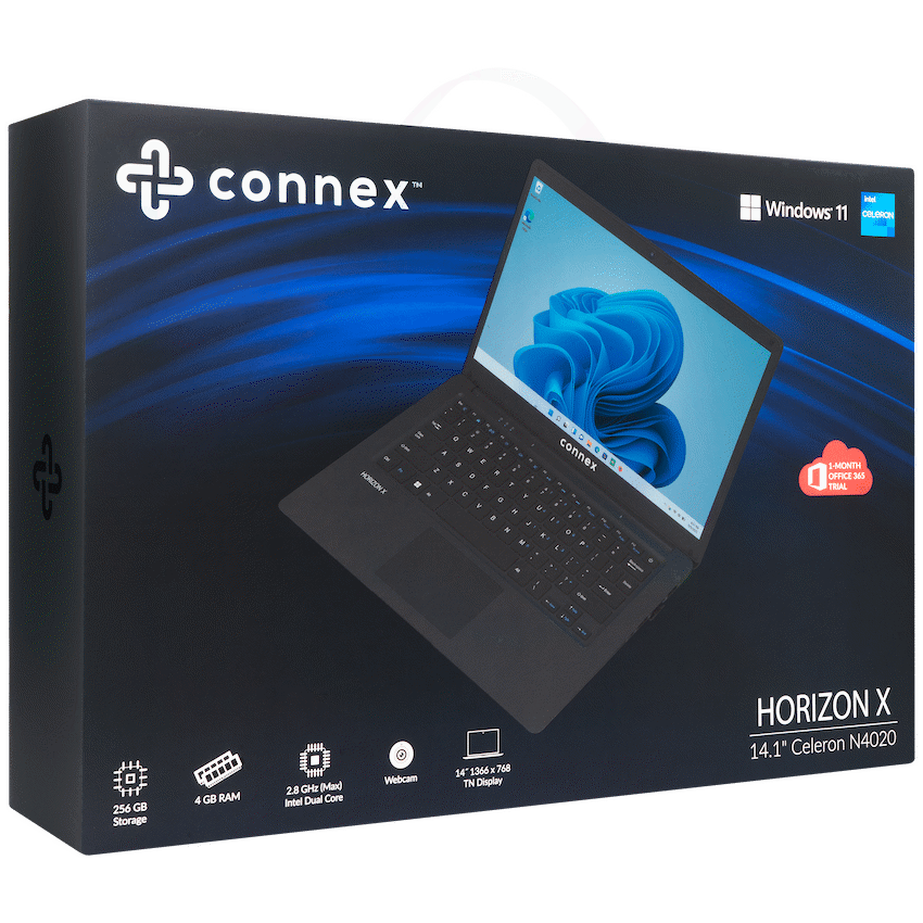 Horizon X Laptop- Connex 14" Celeron N4020 4/256 SSD W11H - BK