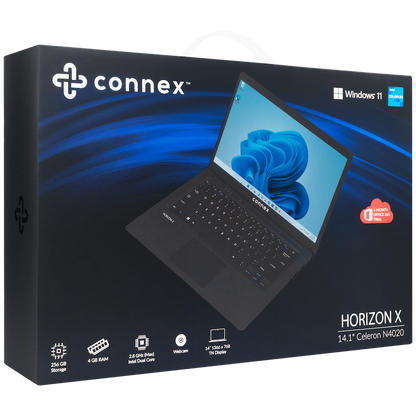 Horizon X Laptop- Connex 14" Celeron N4020 4/256 SSD W11H - BK