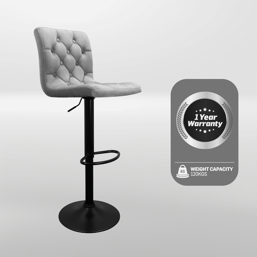 Bayer Large Barstool Grey with black base - Single