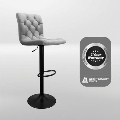 Bayer Large Barstool Grey with black base - Single