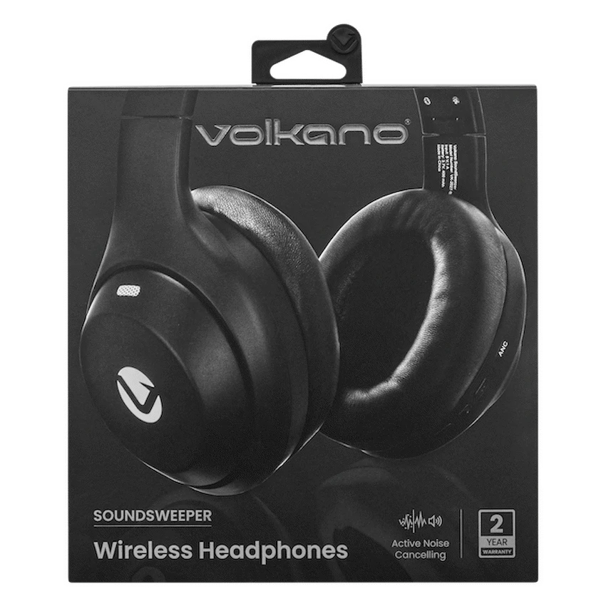 Volkano SoundSweeper Series Active Noise Cancelling bluetooth Headphones - Black