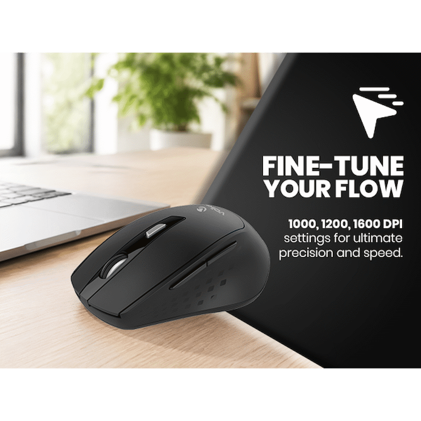 Volkano Chrome Series Wireless Mouse - Black
