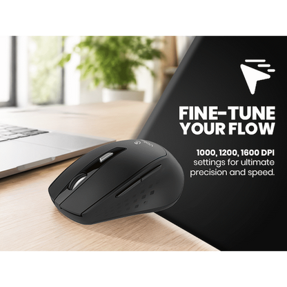 Volkano Chrome Series Wireless Mouse - Black