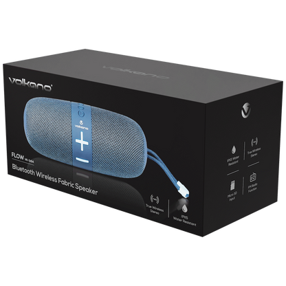 Volkano Flow Series Portable Bluetooth Speaker - Blue with Blue Buttons