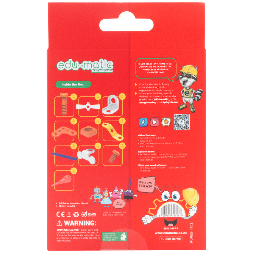 Edu-matic Flexi Build Mini Kit - Helicopter - 14 pcs