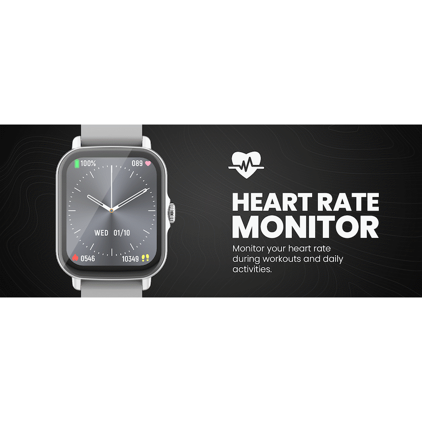 Volkano Active Tech Serene series Watch with heart rate monitor - Silver